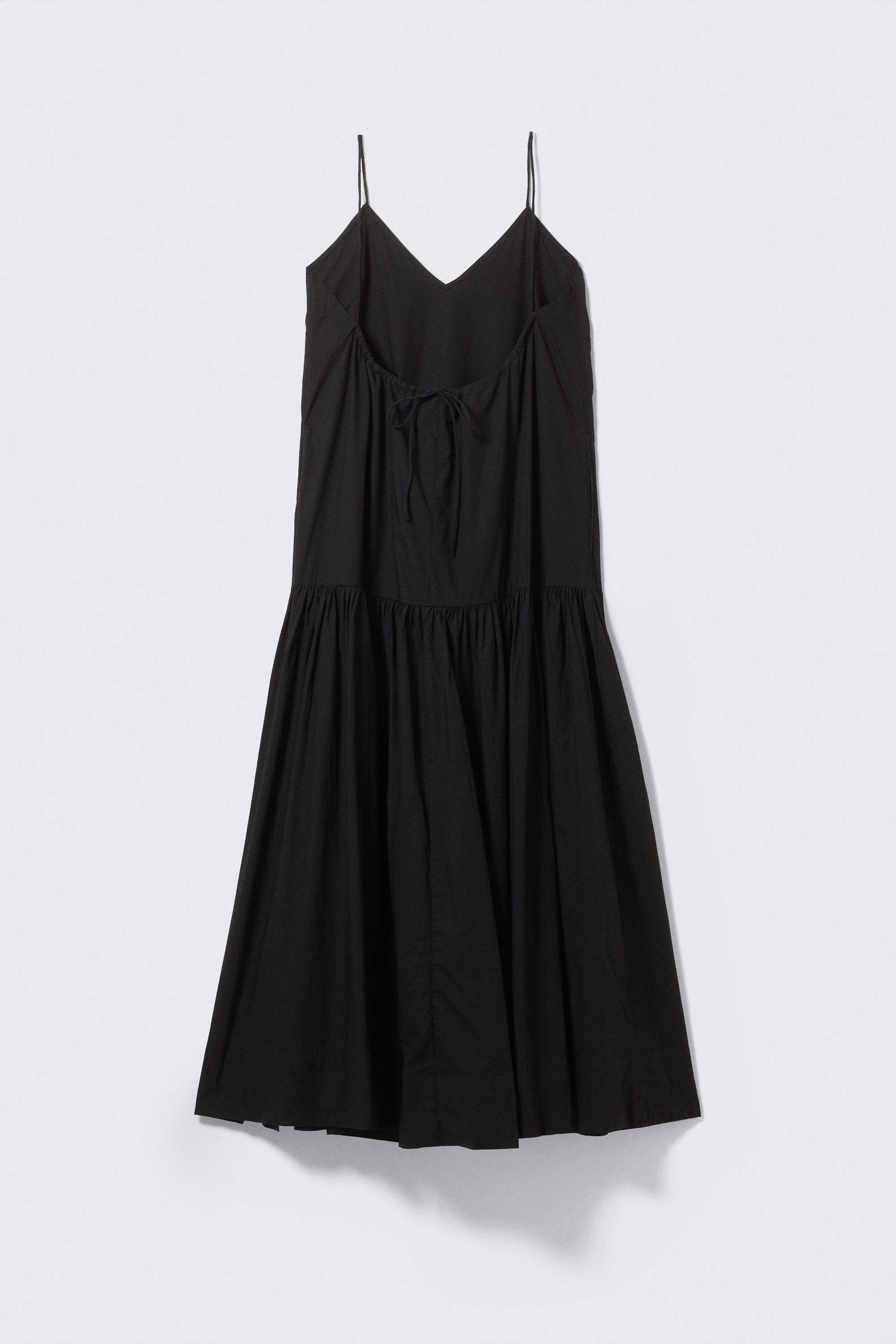 Black - Tiered Cotton Poplin Maxi Dress - 4