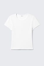 White - Soft Short-Sleeved Pointelle Top - 0
