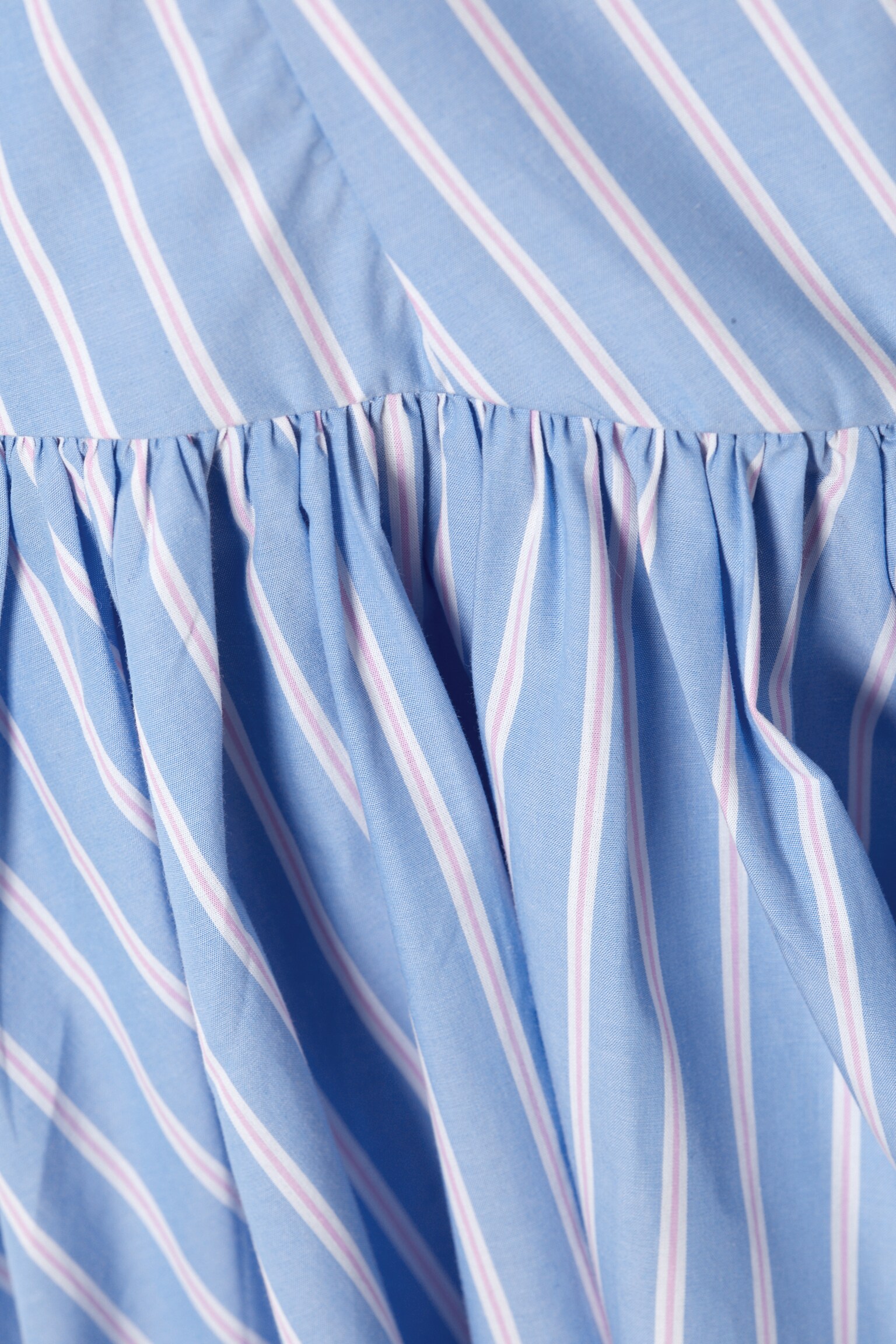 Fit and Flare Mini Dress - Striped Blue & Pink/White White - 3