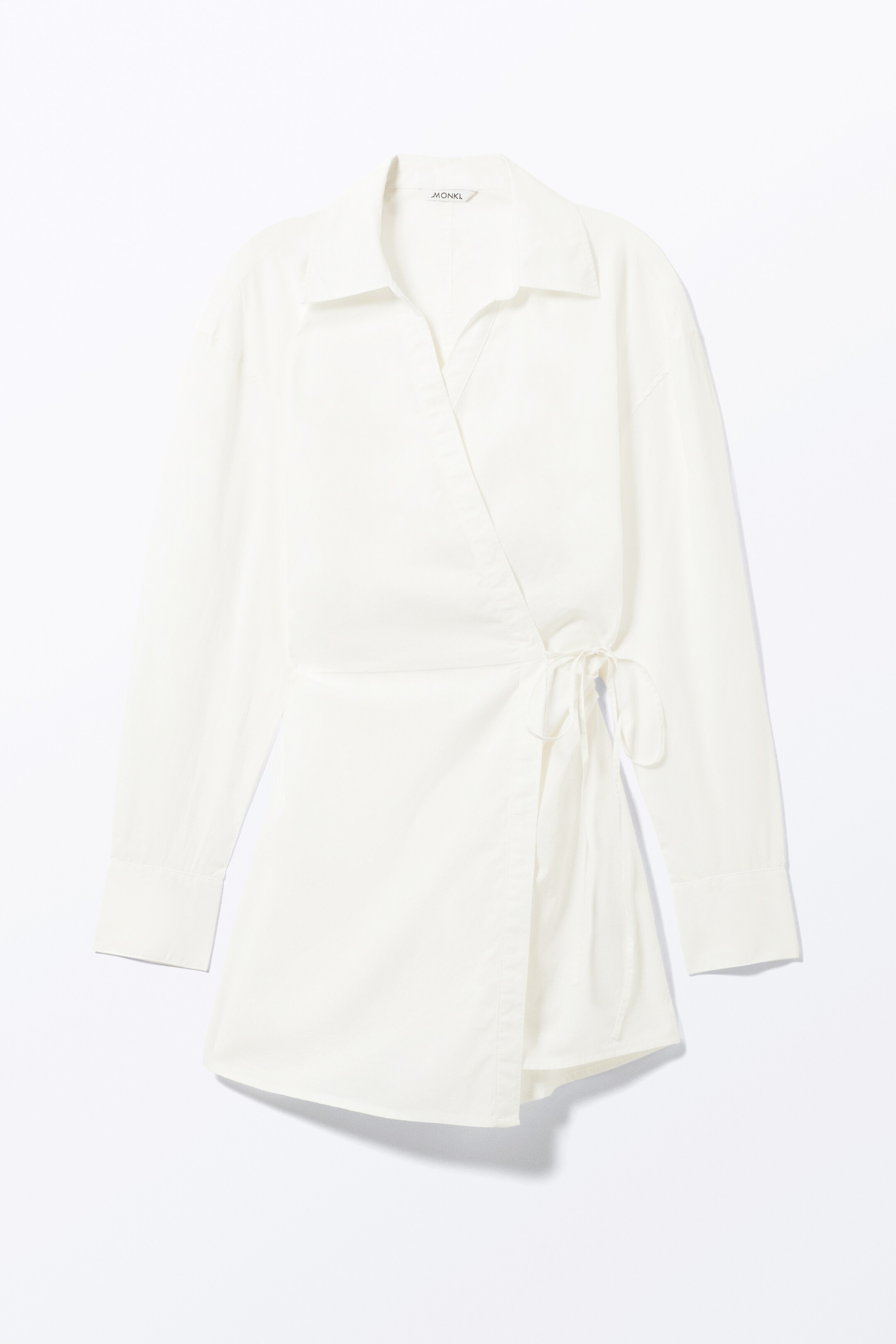 Vezi imaginea mai mare: Rochie cămașă mini petrecută cu mânecă lungă - Alb - FEMEI | H&M RO 5