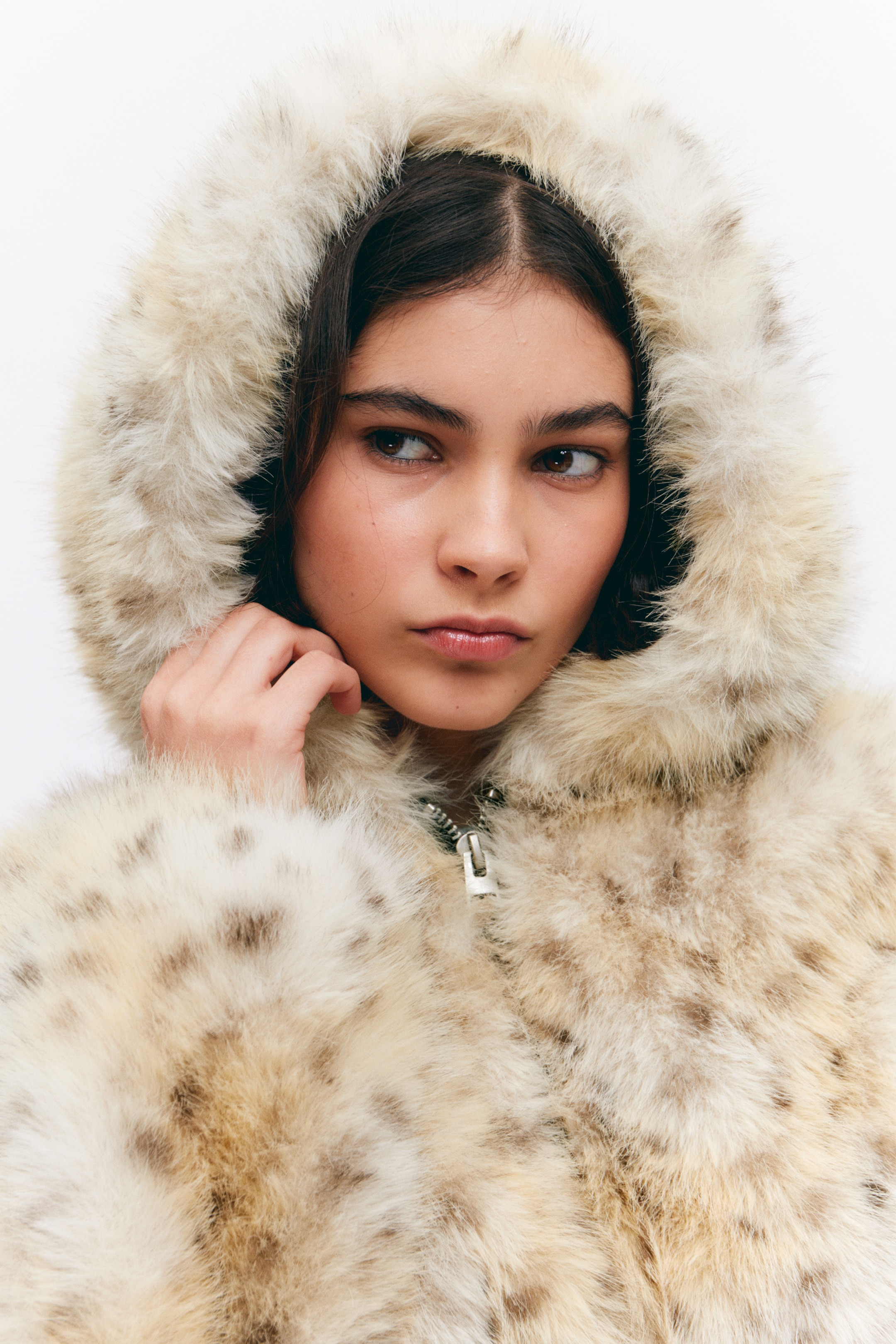 Ingrandisci l'immagine: Hooded Faux Fur Jacket - Leopard - DONNA | H&M CH 4
