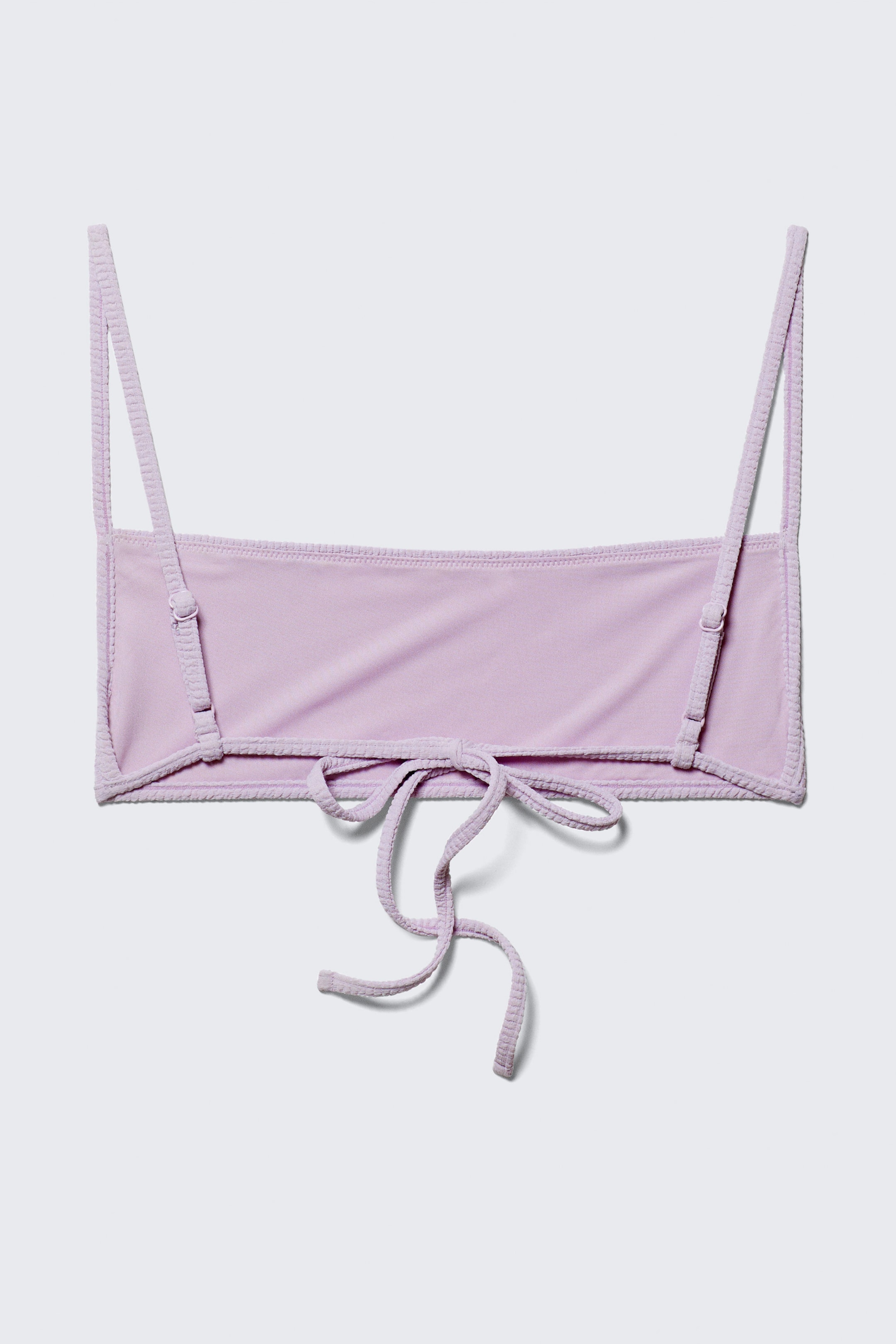 Mauve clair - Haut de bikini structuré à encolure carrée - 4