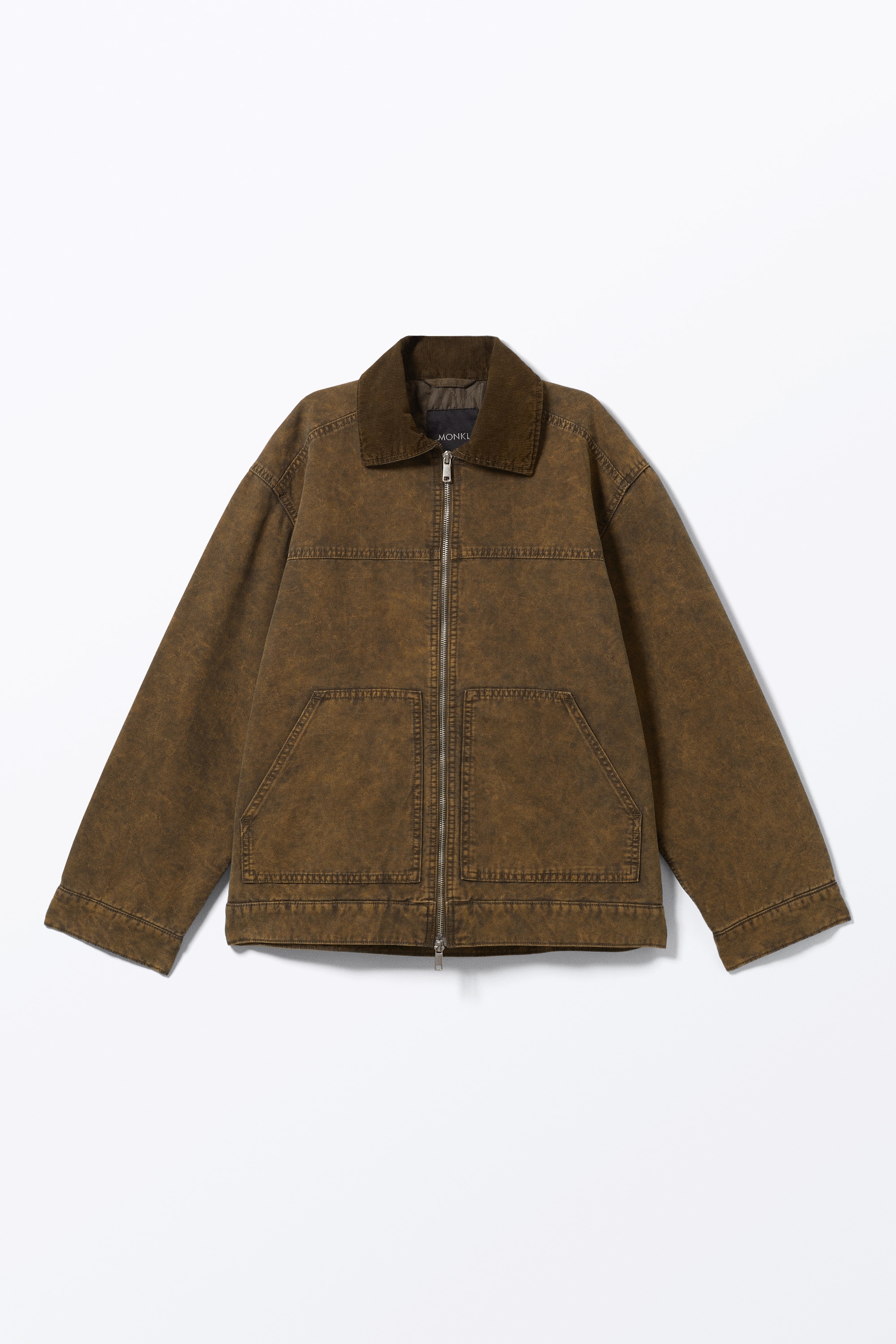 Padded Cotton Canvas Jacket - Dark Brown/Pinkish Beige/Black