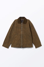 Dunkelbraun - Gepolsterte Jacke aus Baumwoll-Canvas - 0