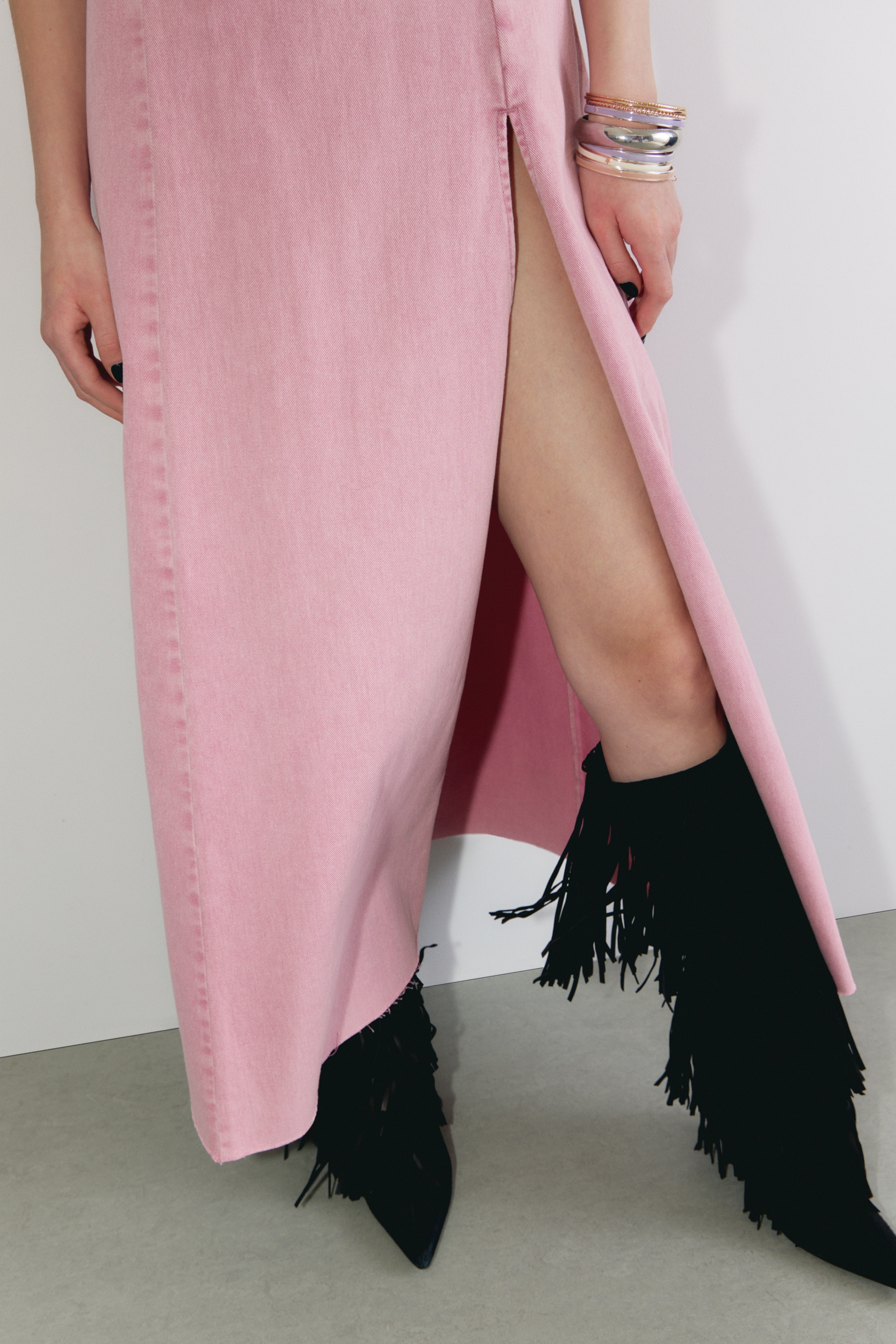 Grotere afbeelding bekijken: Mouwloze maxi-hemdjurk van keperstof - Oudroze - DAMES | H&M NL 3