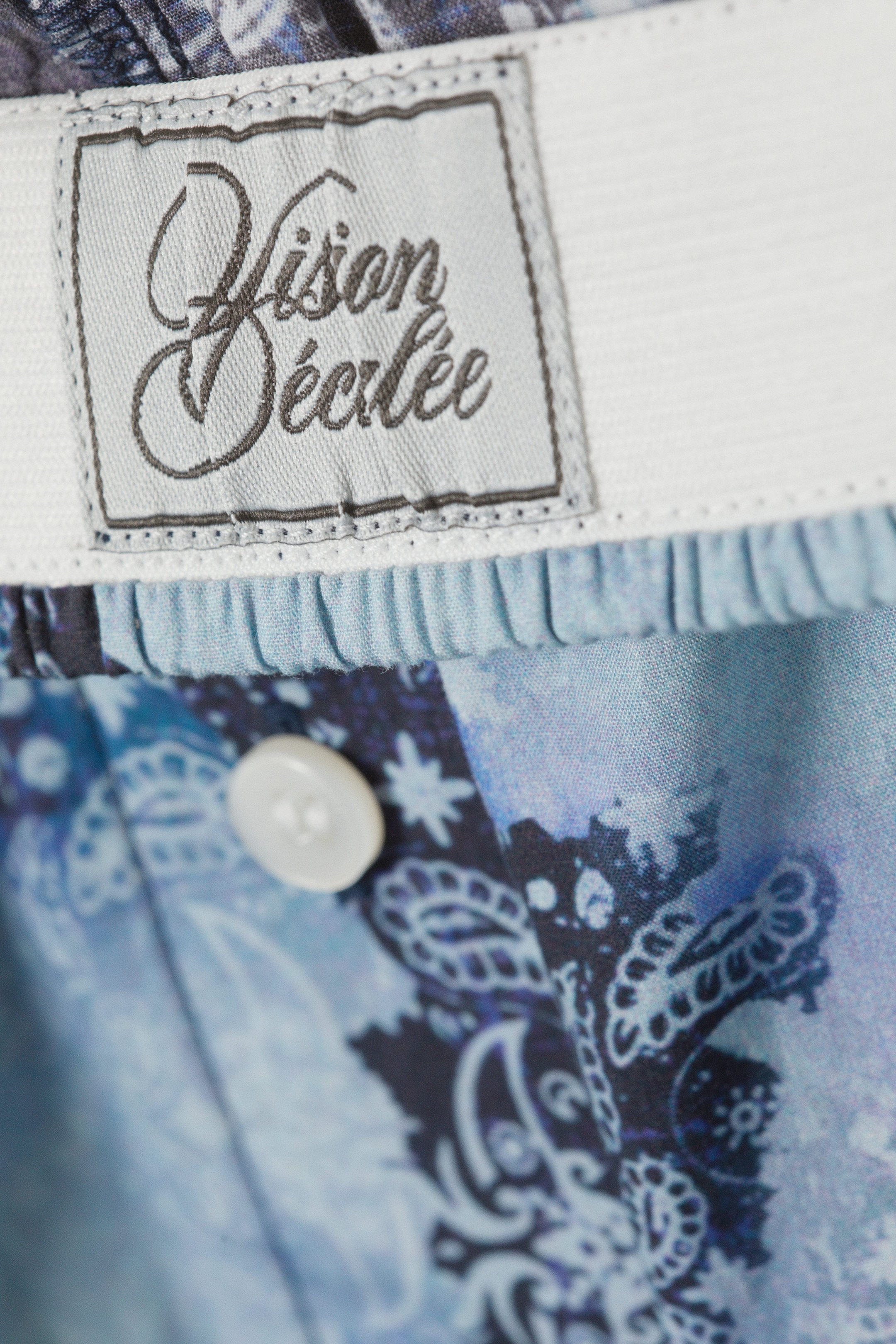 Blue Paisley Print - Relaxed Cotton Boxer Shorts - 6