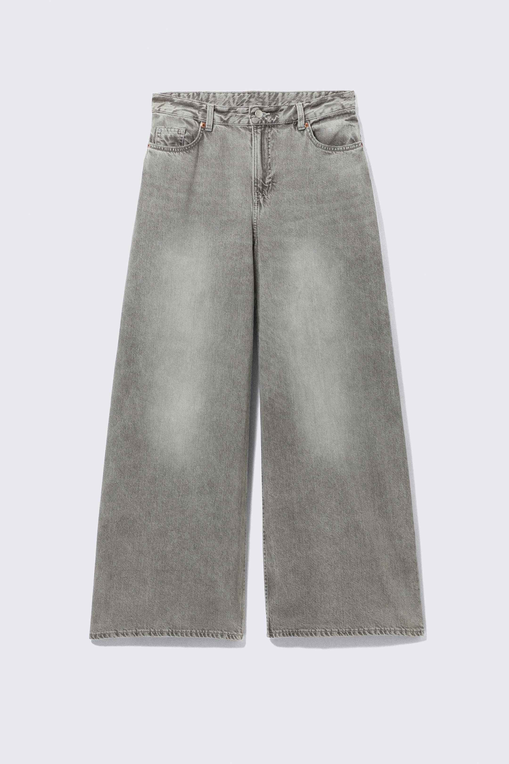 Grotere afbeelding bekijken: Giga ruimvallende jeans met lage taille - Betongrijs - DAMES | H&M NL 1