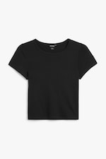 Black - Cropped t-shirt - 0