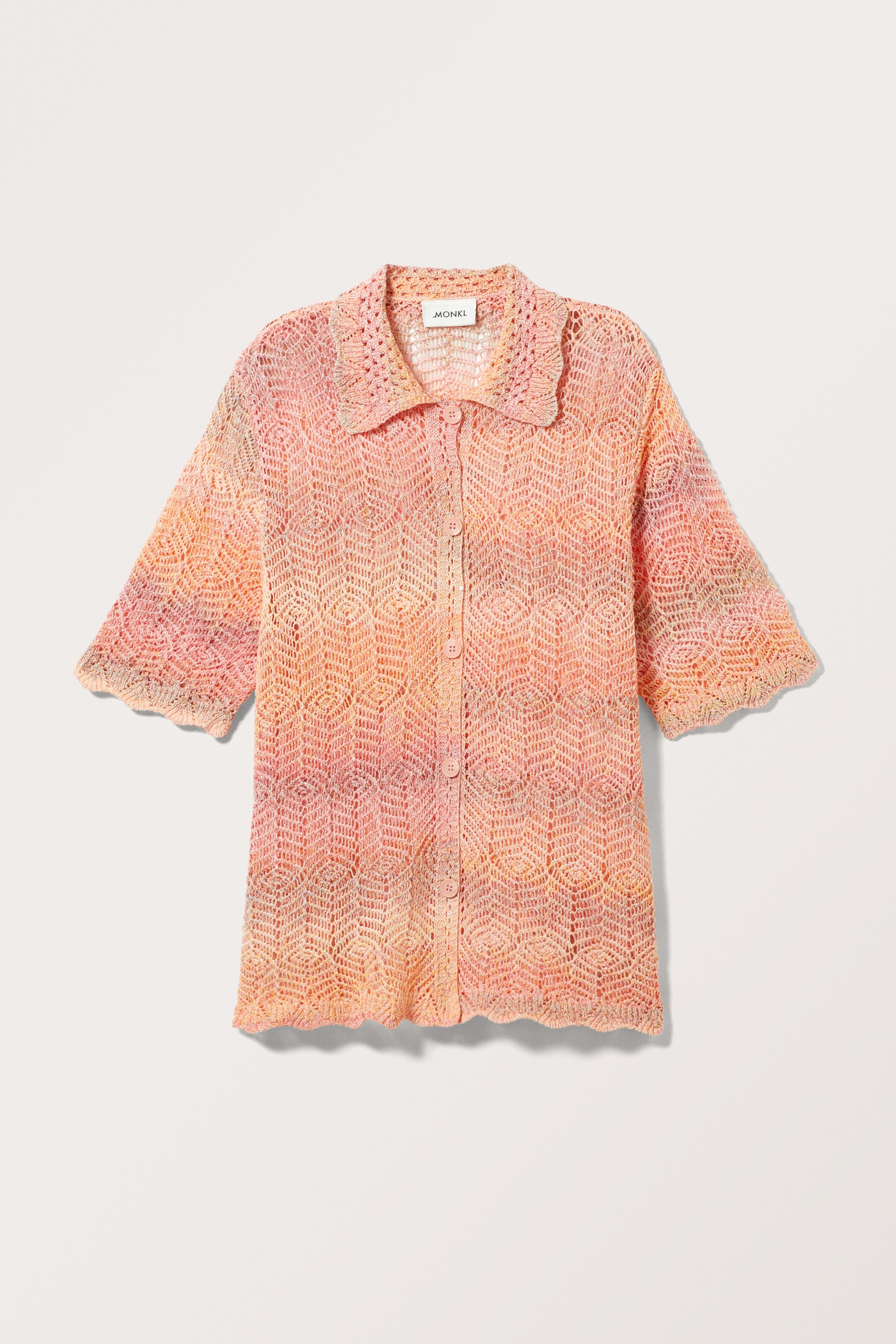 Größeres Bild ansehen: Gehäkeltes Kurzarmhemd - Fade aus Orangetönen - Ladies | H&M DE 1