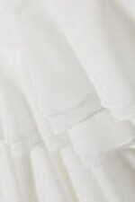 White - Flared Frill-Sleeved Tie-Neck Blouse - 5