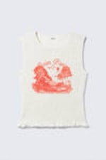 Vit - Ocean Breeze - Smockad figurnära tanktop - 4