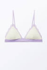 Dusty White & Lilac - Soft Padded Triangle Bra - 0