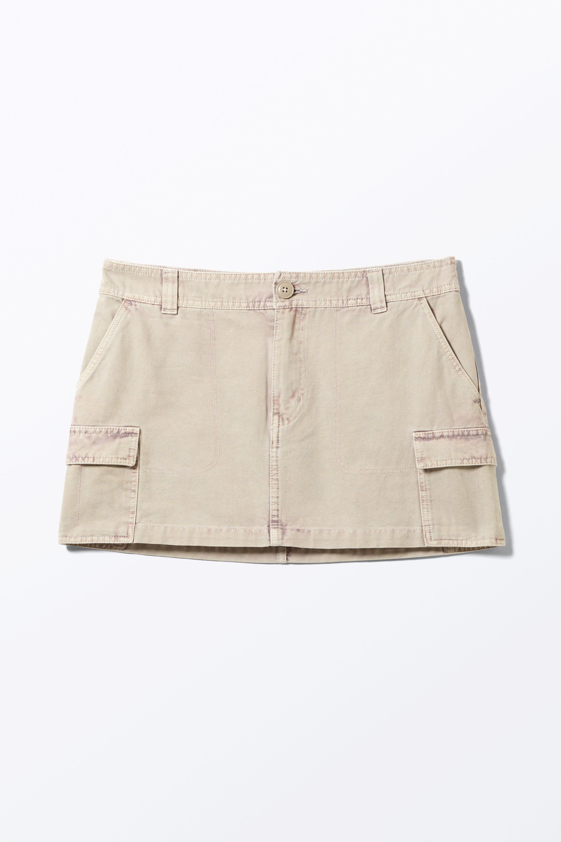 Pinkish Beige - Mini Cotton Cargo Skirt - 1