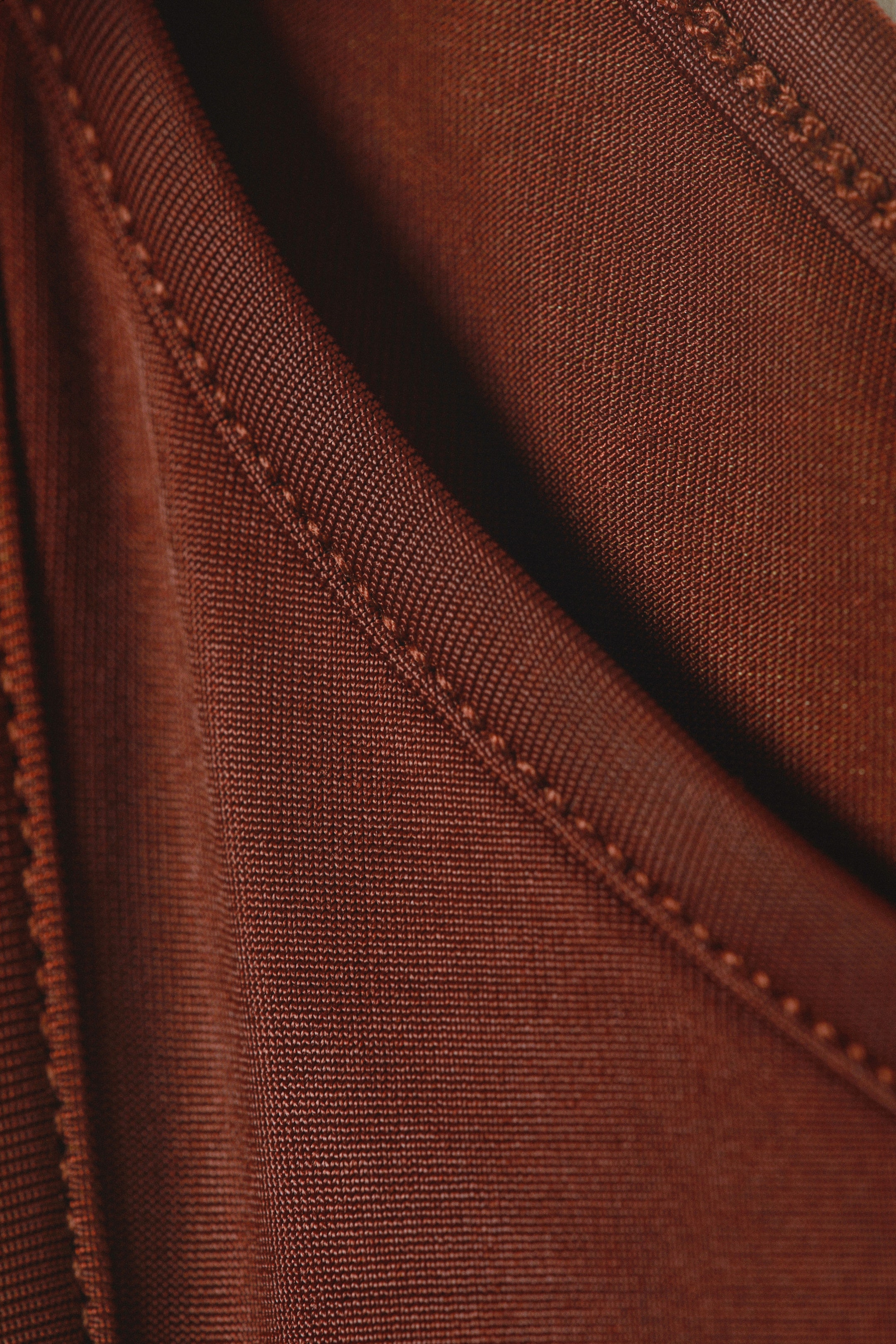 Burgundy - Asymmetric Strap Tie Mini Dress - 4