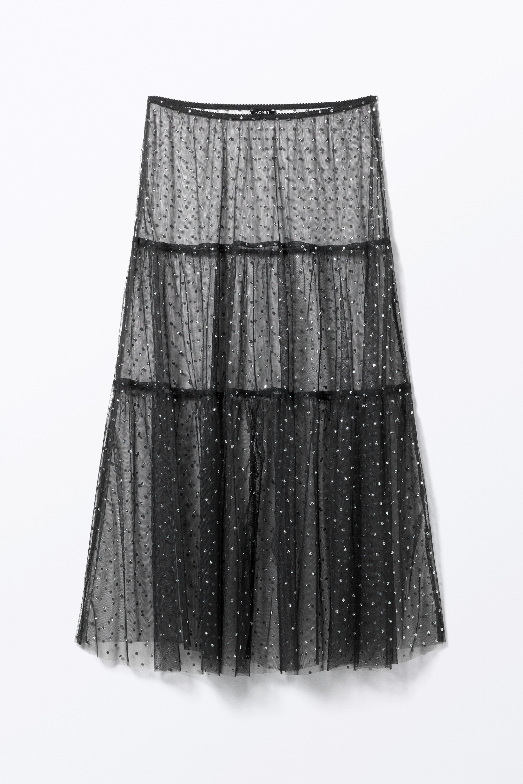 Zobacz większy obraz: Spódnica maxi z cekinowej siateczki - Czarny - ONA | H&M PL 1