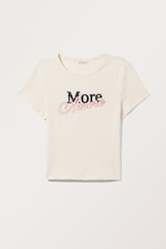 Blasses Weiß - Kurzes T-Shirt - 0