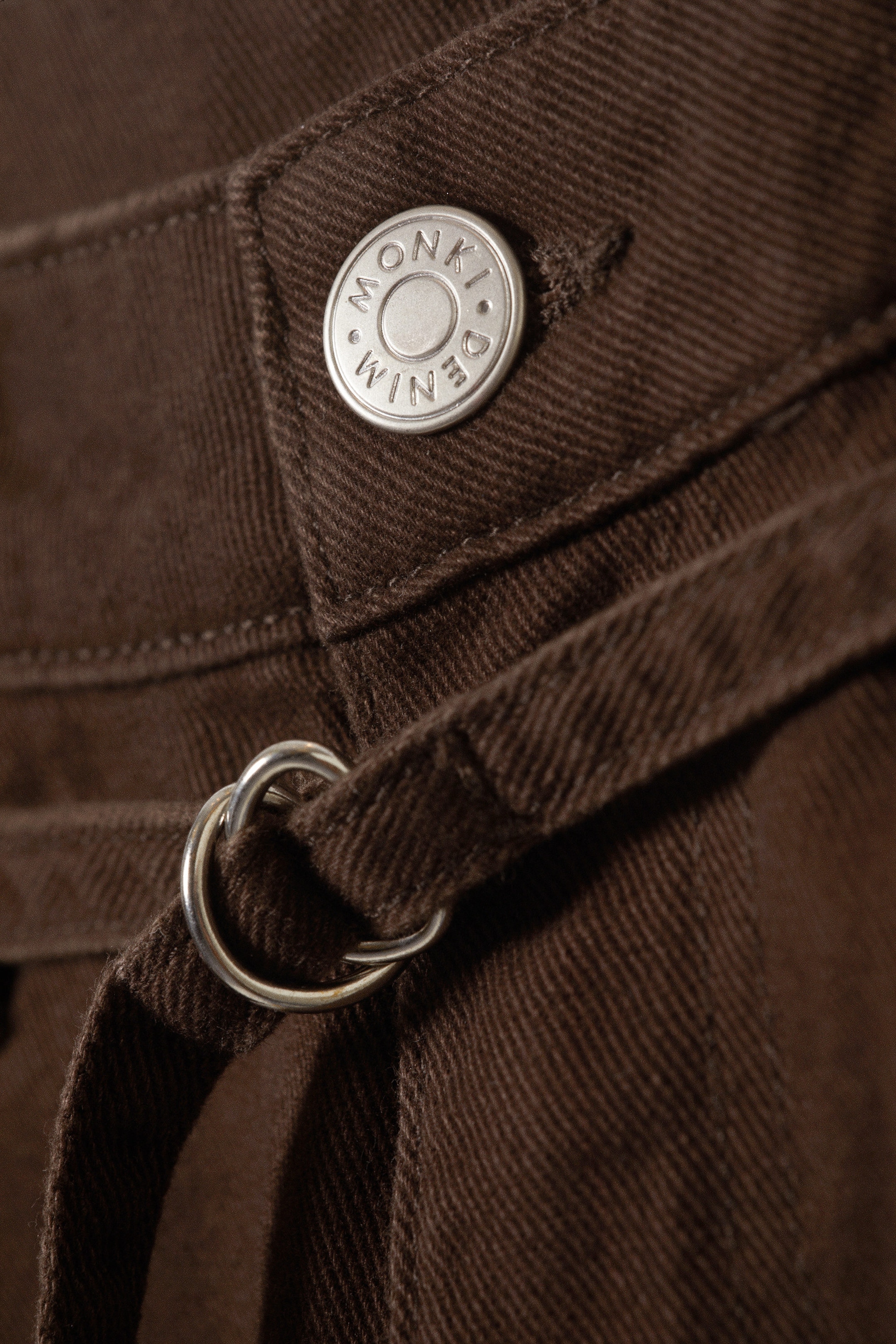 Dark Brown - Low Rise Cargo Cotton Twill Jorts - 5