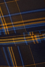 Dark Blue Check - Low Waisted Mini Suiting Skirt - 1