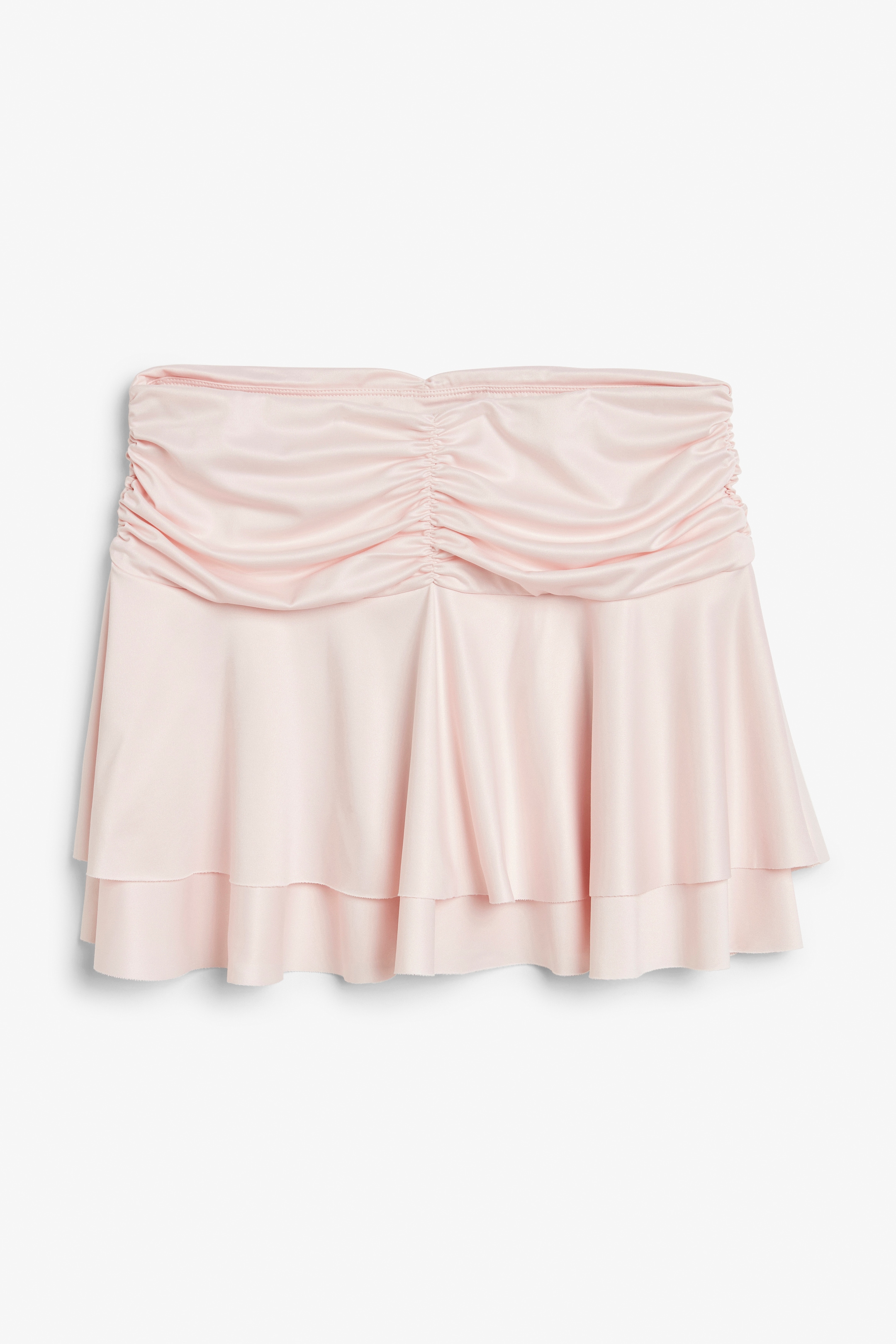 View larger image: Ruffled satin mini skirt - Light pink - Ladies | H&M GB 1