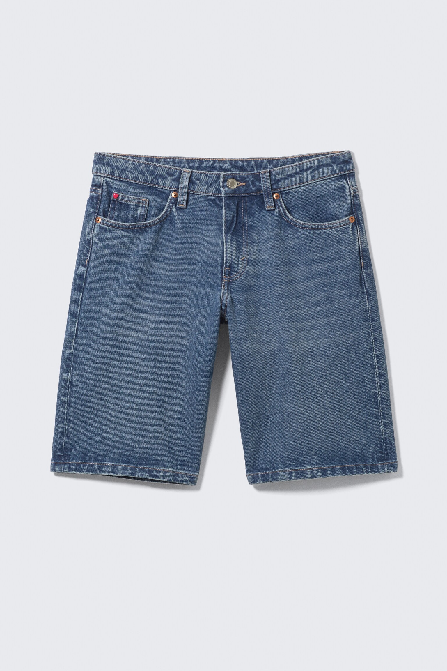 Imoo Low-Rise Wide Leg Denim Shorts - Sunset Blue - Medium Blue - 2
