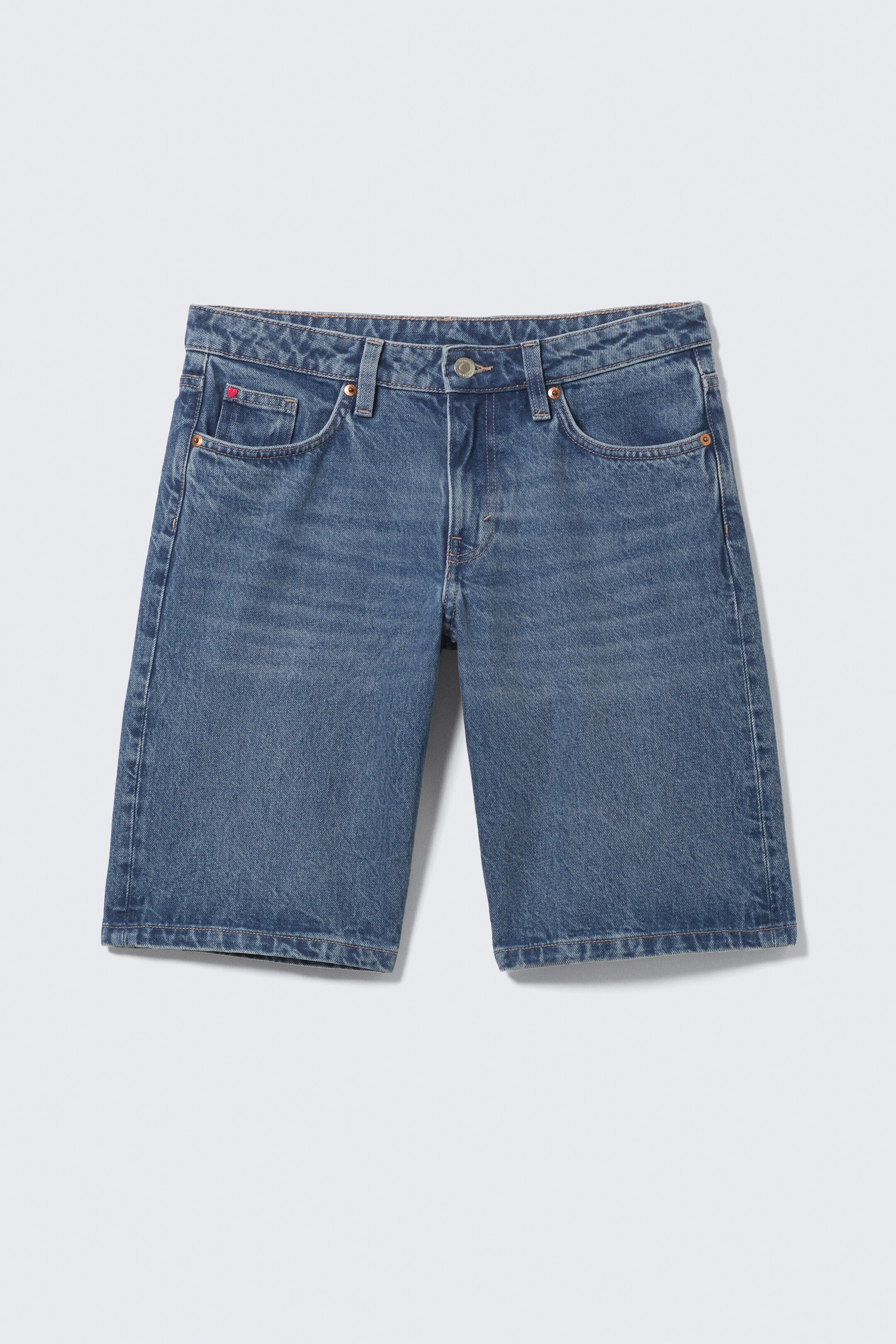 Ingrandisci l'immagine: Imoo Low-Rise Wide Leg Denim Shorts - Sunset Blue - Medium Blue - DONNA | H&M CH 6