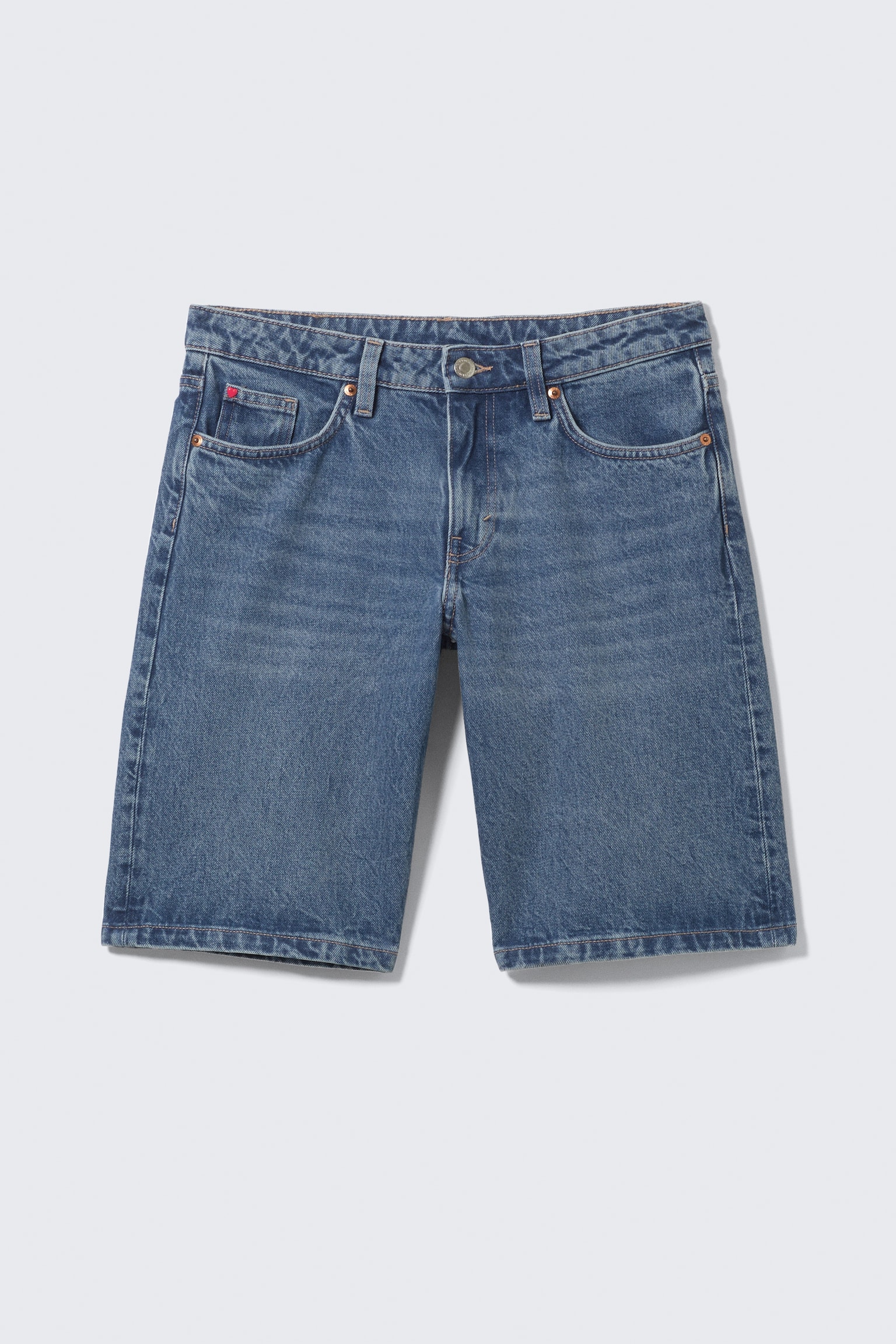 Imoo Low-Rise Wide Leg Denim Shorts - Sunset Blue - Medium Blue - 2