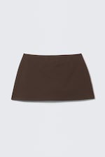 Dark Brown - Pull-on Mini Skort - 3