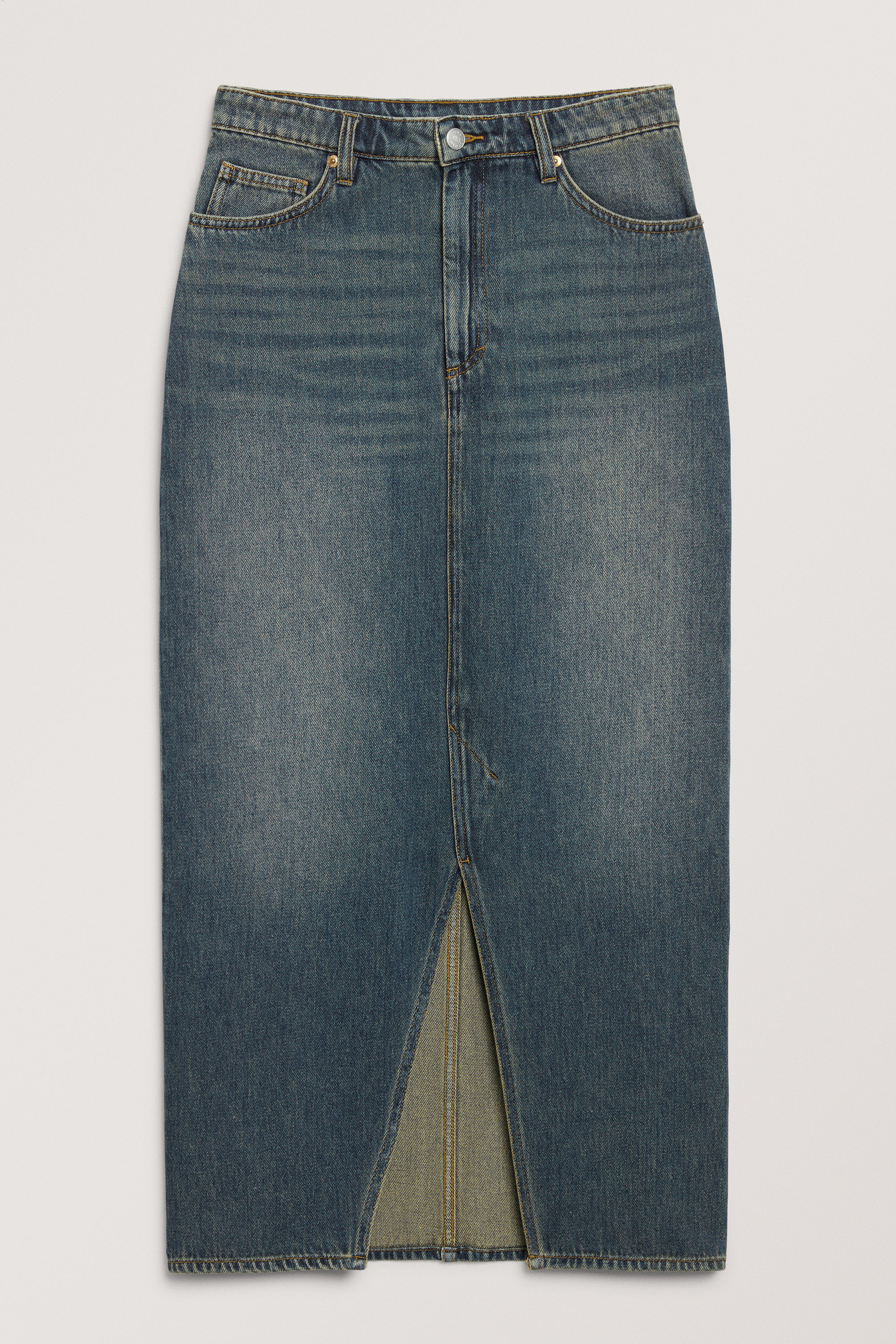 Blue - Midi denim skirt - 0
