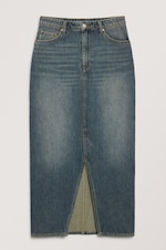Blue - Midi denim skirt - 0