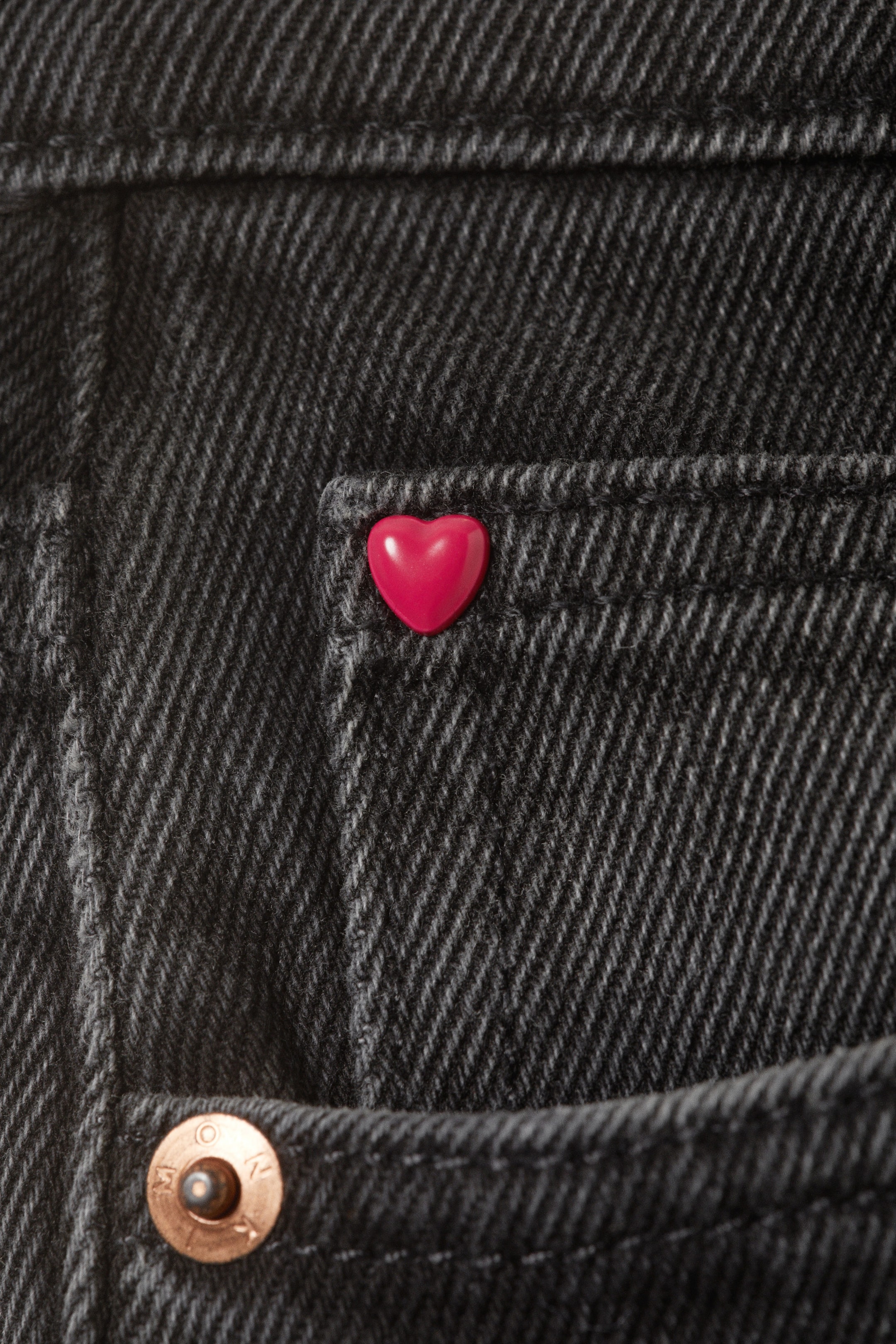 Midnight Black - Svart - Aimo mid-waist raka jeans - 2