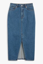 Klassisches Blau - Jeansrock in Midilänge - 0