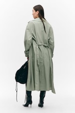 Khakigrün - Oversized-Trenchcoat aus Nylon mit Gürtel - 3