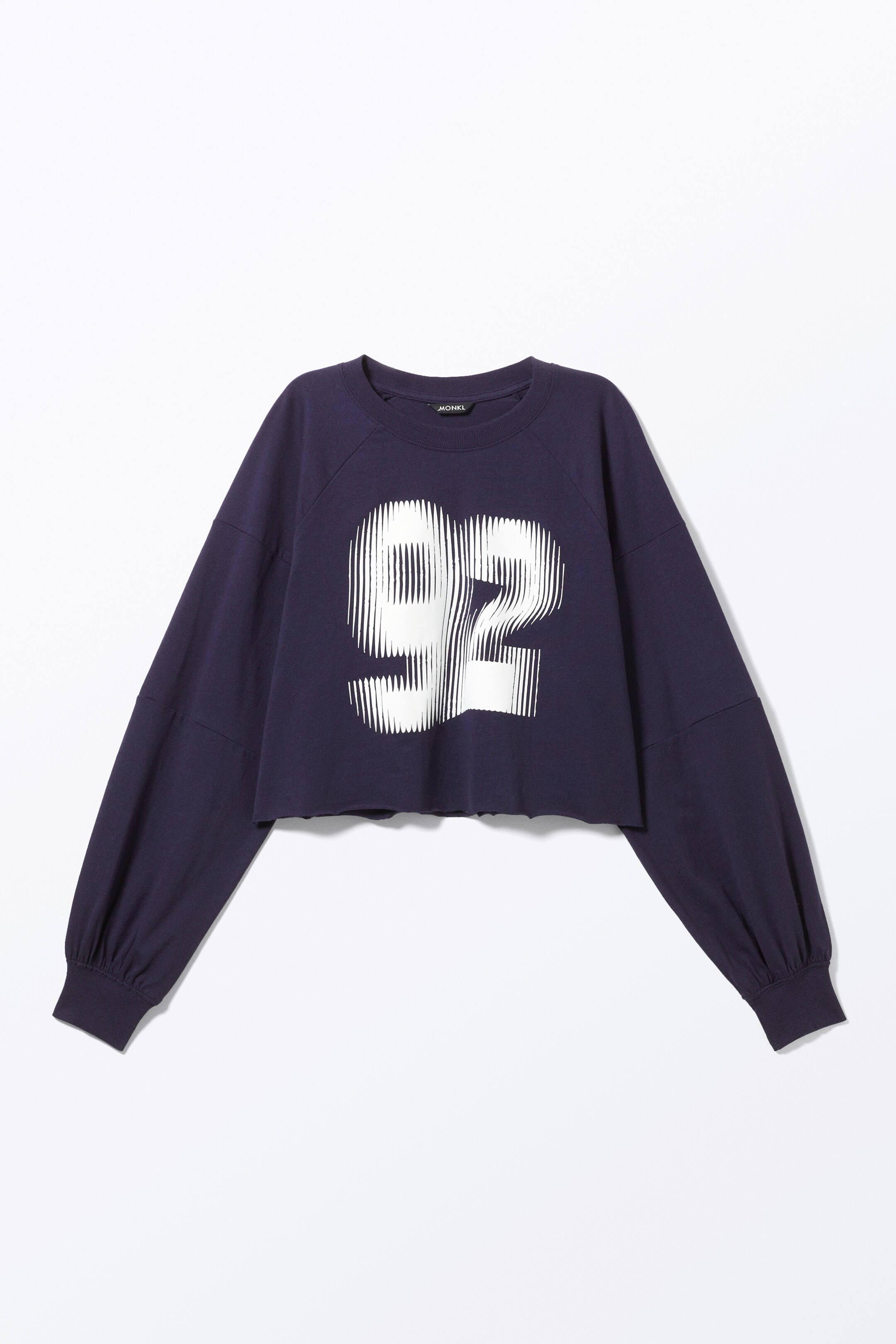 Grotere afbeelding bekijken: Cropped T-shirt met lange mouwen - Donkerblauw - 92 - DAMES | H&M NL 1