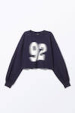 Dark Blue - 92 - Cropped Long-Sleeved T-shirt - 3