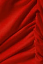 Bright Red - Gathered Jersey Mini Dress - 5