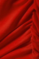 Bright Red - Gathered Jersey Mini Dress - 5