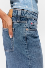 Sunset Blue - Mittelblau - Imoo Low-Rise Wide Leg Denim Shorts - 2