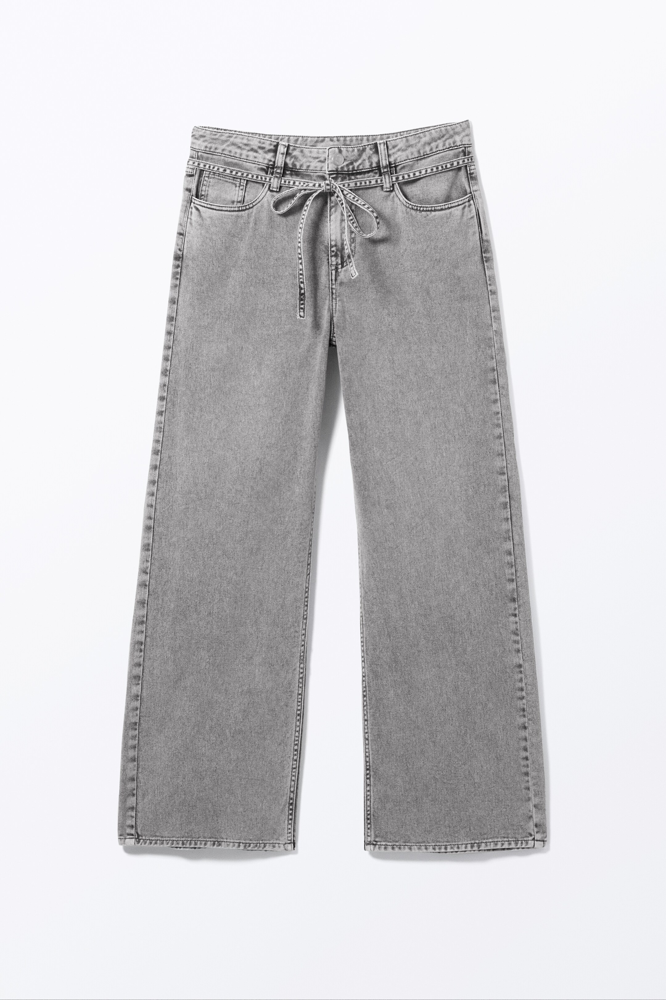 Grotere afbeelding bekijken: Low Waisted Relaxed Twill Trousers - Dusty Grey Overdye - DAMES | H&M BE 5