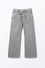 Dusty Grey Overdye - Low Waisted Relaxed Twill Trousers - 4