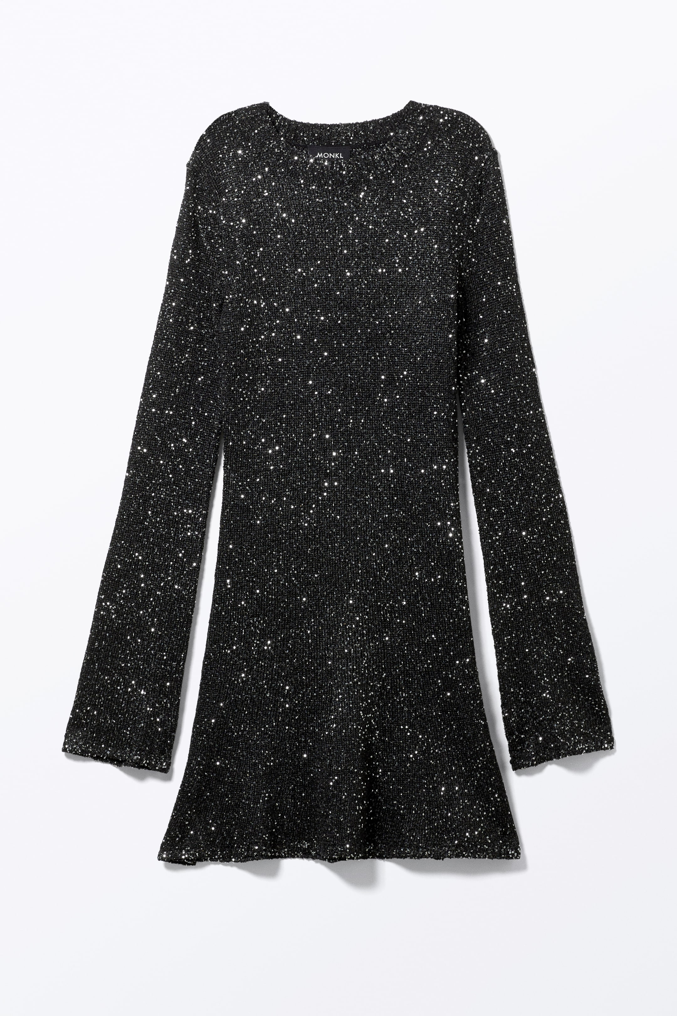 View larger image: Knitted Long-sleeved Sequin Dress - Black Sequins - Ladies | H&M GB 1