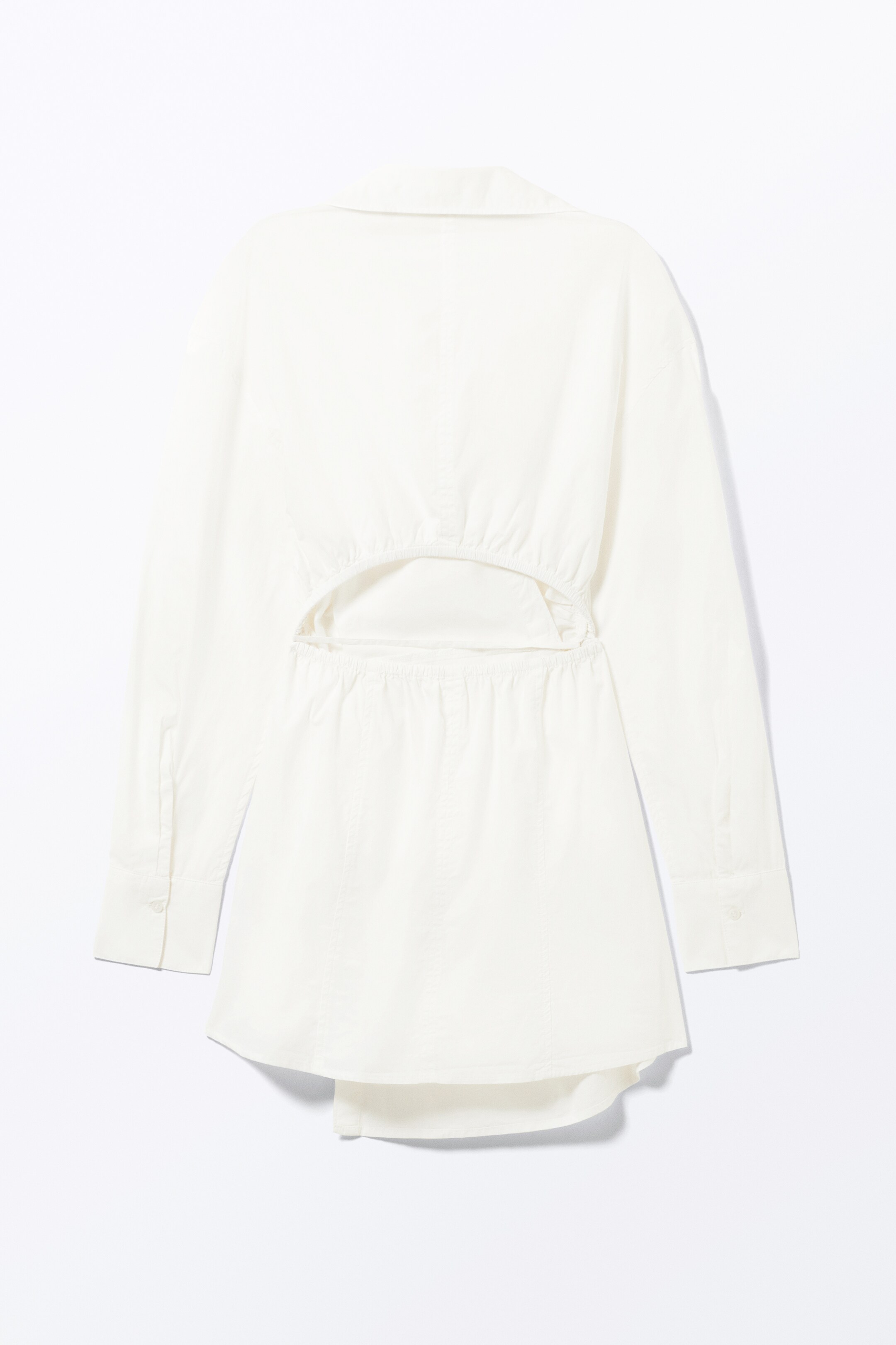 Vezi imaginea mai mare: Rochie cămașă mini petrecută cu mânecă lungă - Alb - FEMEI | H&M RO 4