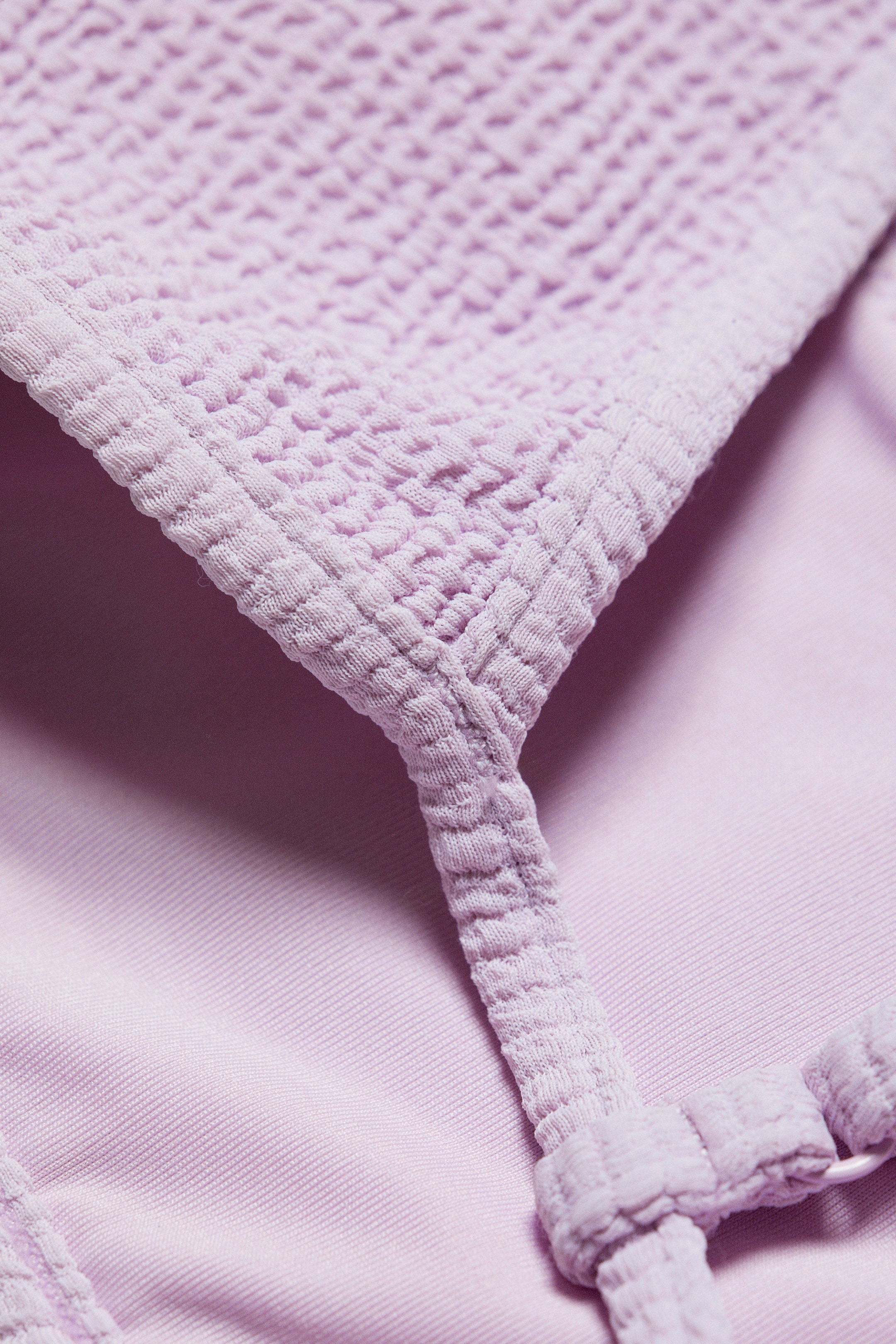 Mauve clair - Haut de bikini structuré à encolure carrée - 5