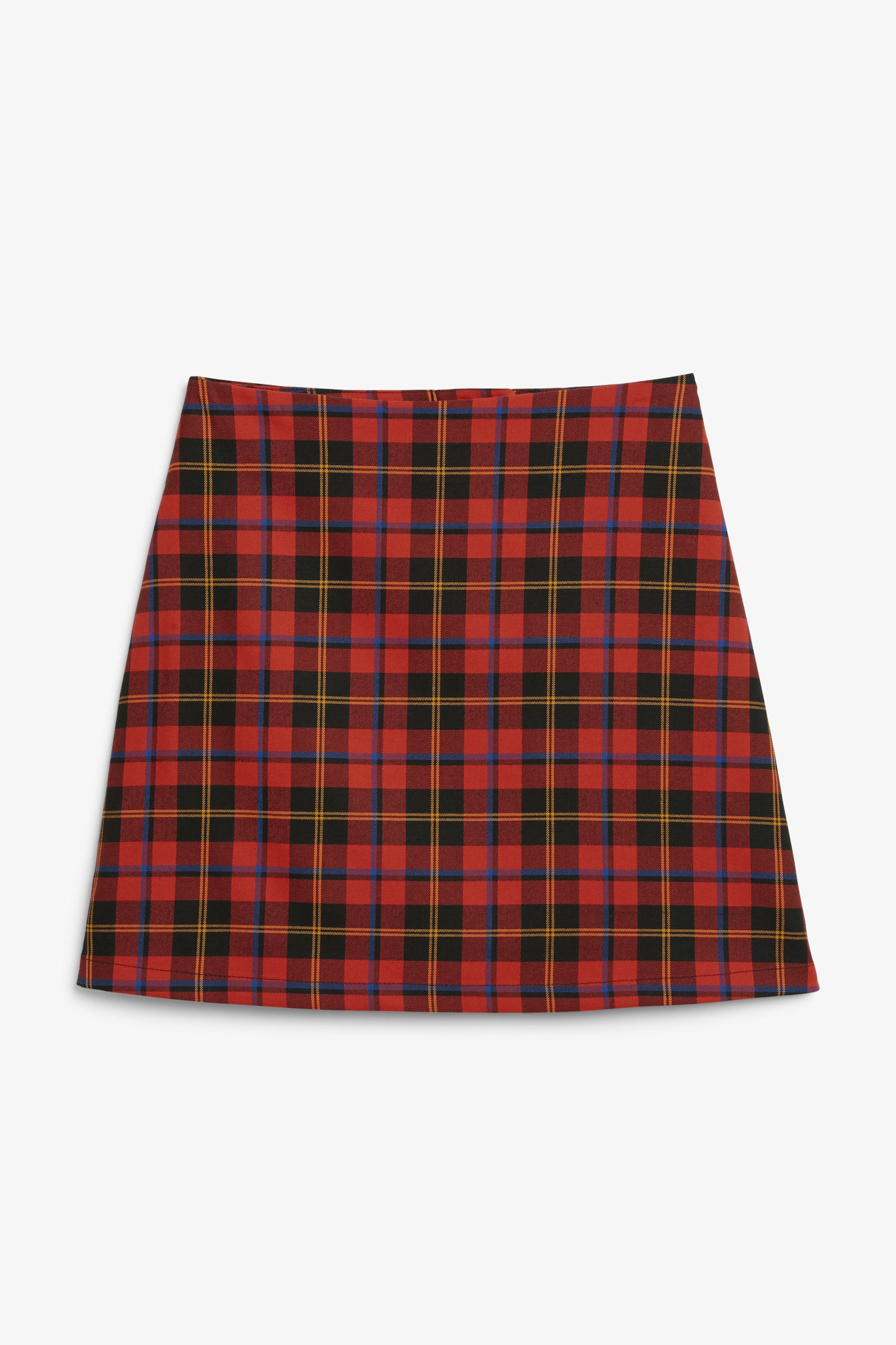 Red tartan - A-line mini skirt - 0