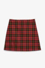 Red tartan - A-line mini skirt - 0