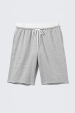 Grey Melange - Relaxed Low Rise Terry Bermuda Shorts - 3