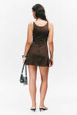 Dark Brown - Mini Jersey Tank Dress - 3