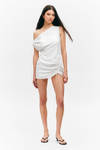 【送料&関税込】Off-White Mini Draped Dress asymmetric draped mini dress - Off-white | Monki WW