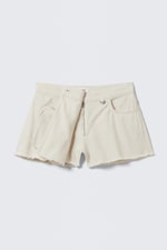 White - Asymmetric Cotton Twill Wrap Skort - 5