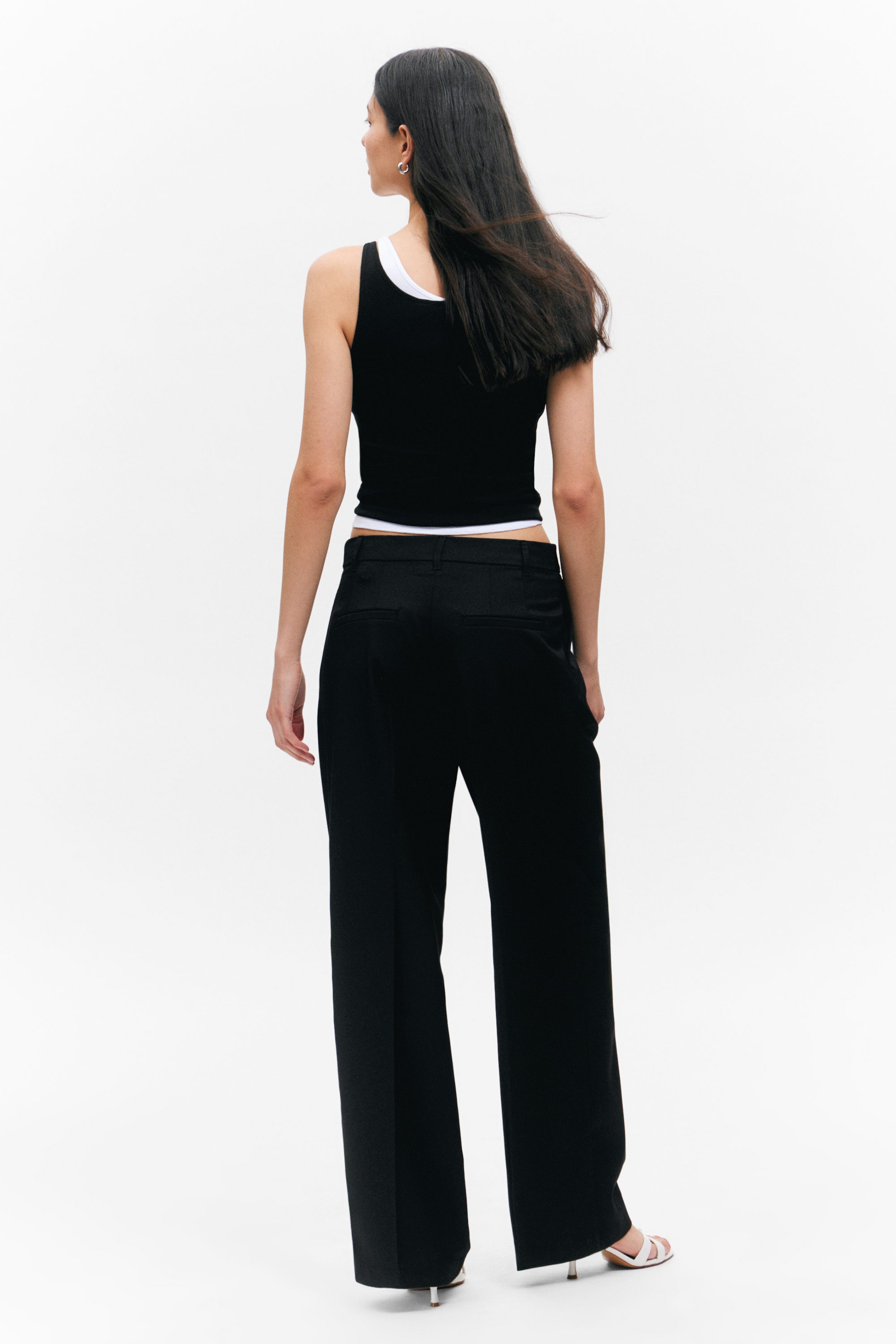Black - Wide Leg Trousers - 3