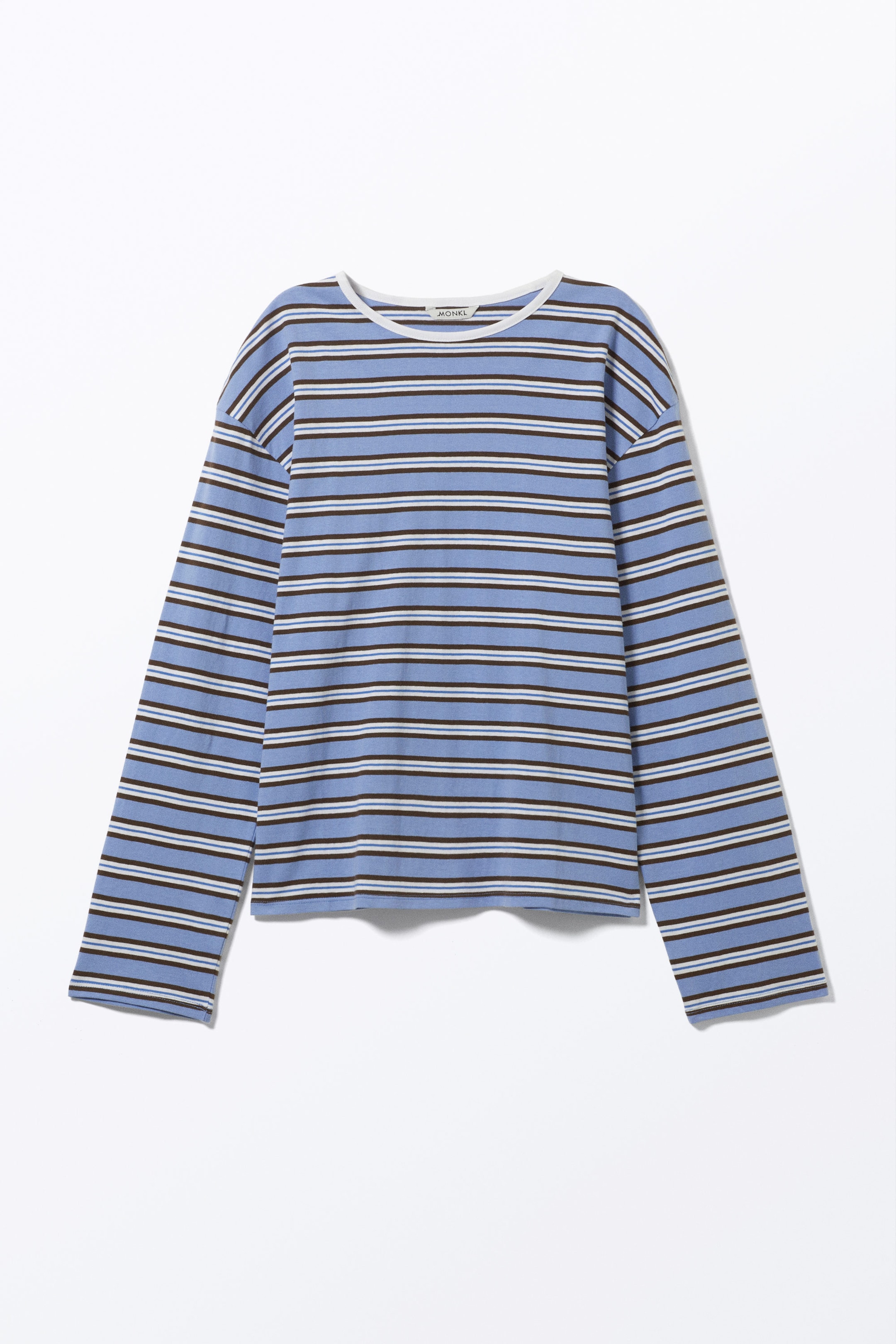 Blue & Brown Stripes - Boxy Sleeve T-Shirt - 1